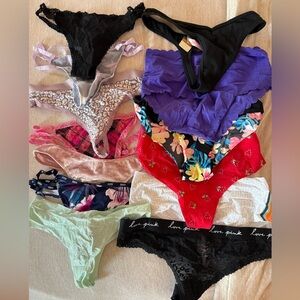 13 pairs of Victoria’s Secret PINK underwear 
All size medium